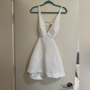 LoveShackFancy White Backless Dress with bow